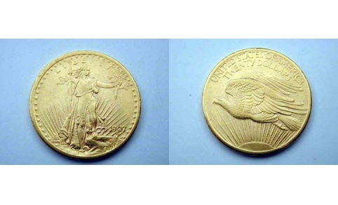 Stati Uniti, 20 Dollari 1907 St. Gaudens senza motto qFDC