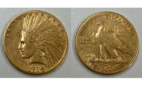 Stati Uniti, 10 Dollari 1914 San Francisco - Indiano - Raro BB+