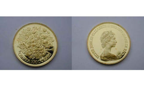 Canada, 100 Dollari 1977 25 Anni di Regno FS
