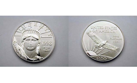 Stati Uniti, 100 Dollari 1998 Platino FDC