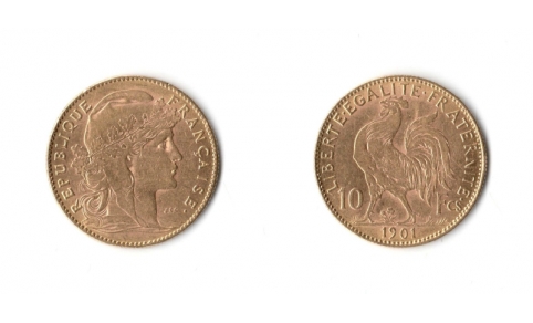 Francia, 10 Franchi 1901 SPL+