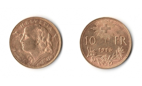 Svizzera, 10 Franchi 1915 qFDC