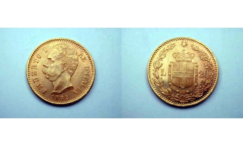 20 Lire 1882 Oro Rosso qFDC