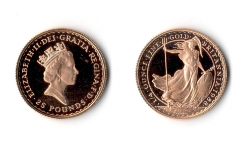 Inghilterra, Elisabetta II, 25 Pounds 1988 FS