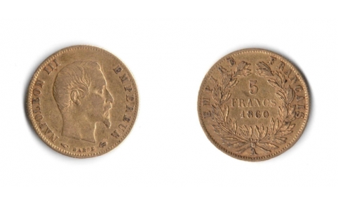 Francia, Napoleone  III 5 Franchi 1860 A BB+