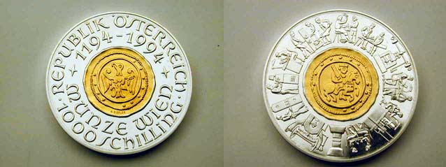 Austria, 1.000 Scellini 1994 800 Jahre Mnze Wien FS