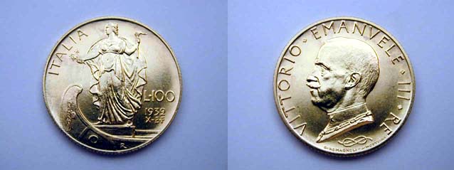 Vitt. Eman. III, 100 Lire 1932 X Raro FDC
