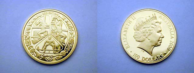 Australia, 100 Dollari 2000 Olimpiadi Sydney, pesi FDC