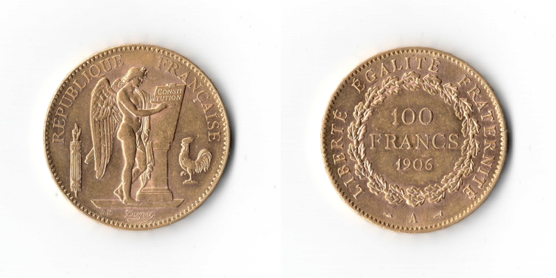 Francia, Angelo 100 Franchi 1906 A qFDC