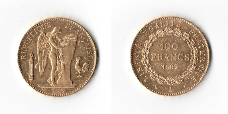 Francia, Angelo 100 Franchi 1882 A qFDC