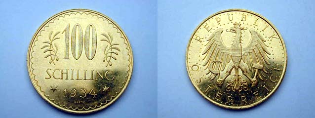 Austria, 100 Schilling 1934 qFDC