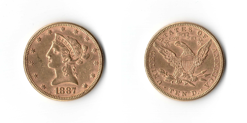 Stati Uniti, 10 Dollari 1887 (Liberty) BB+