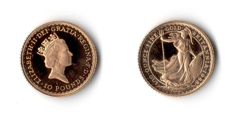 Inghilterra, Elisabetta II, 10 Pounds 1988 FS