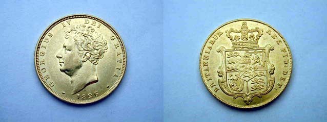 Gran Bretagna, Giorgio IV, 1 Sterlina 1826 Raro qFDC
