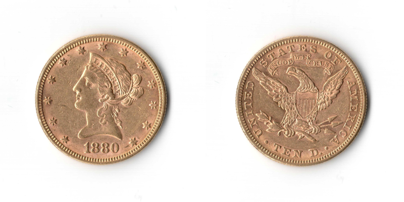Stati Uniti, 10 Dollari 1880 SPL+