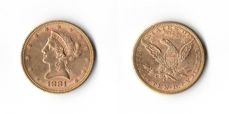 Stati Uniti, 10 Dollari 1881 San Francisco SPL+/qFDC