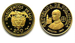 Colombia, 200 Pesos 1968 Congresso Eucaristico Raro FDC
