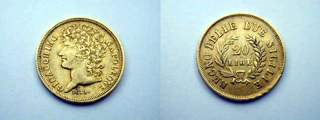 Napoli, Gioacchino Murat  20 Lire 1813 Raro qSPL