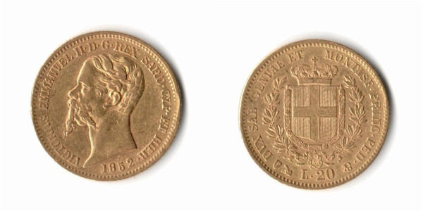 20 Lire 1852 Genova. BB+