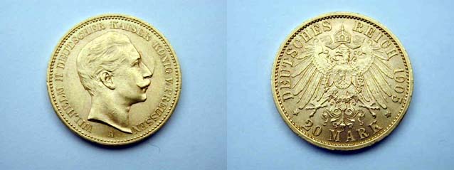 Germania - Prussia, Guglielmo II, 20 Marchi 1905 A qFDC