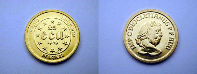 Belgio, 25 Ecu 1989 Carlo Magno FDC