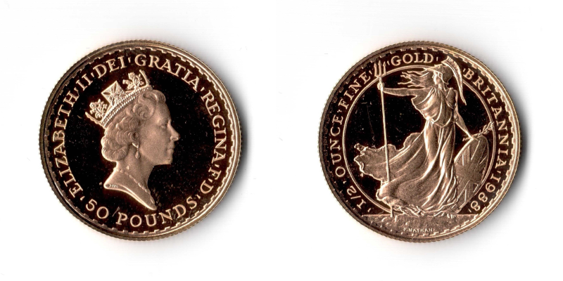 Inghilterra, Elisabetta II, 50 Pounds 1988 FS