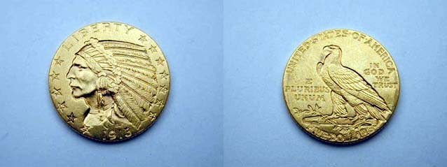 Stati Uniti, 5 Dollari 1913 Indiano  SPL+