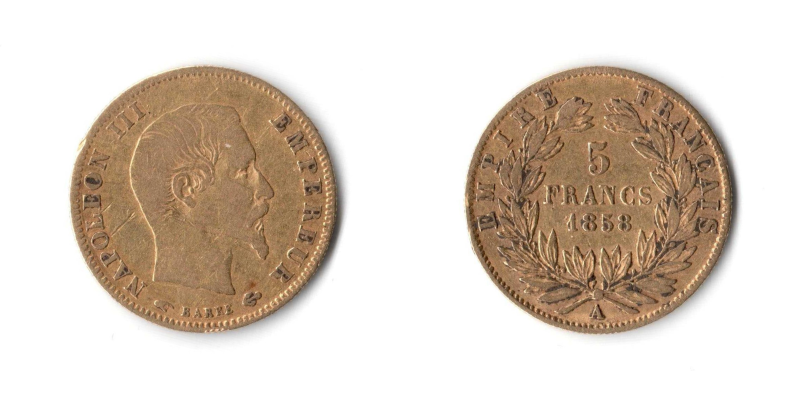 Francia, Napoleone  III 5 Franchi 1858 A BB