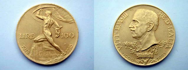 100 Lire 1925 Vetta d'Italia Raro FDC