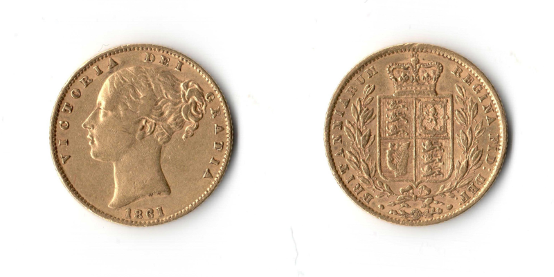 Gran Bretagna, Vittoria, 1 Sterlina 1861 Stemma  qSPL